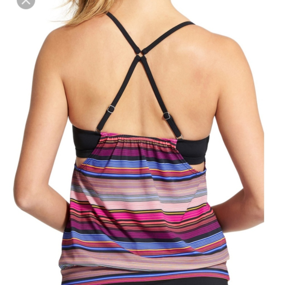Nwt athleta capri stripe blousy tankini swim top - Picture 3 of 6